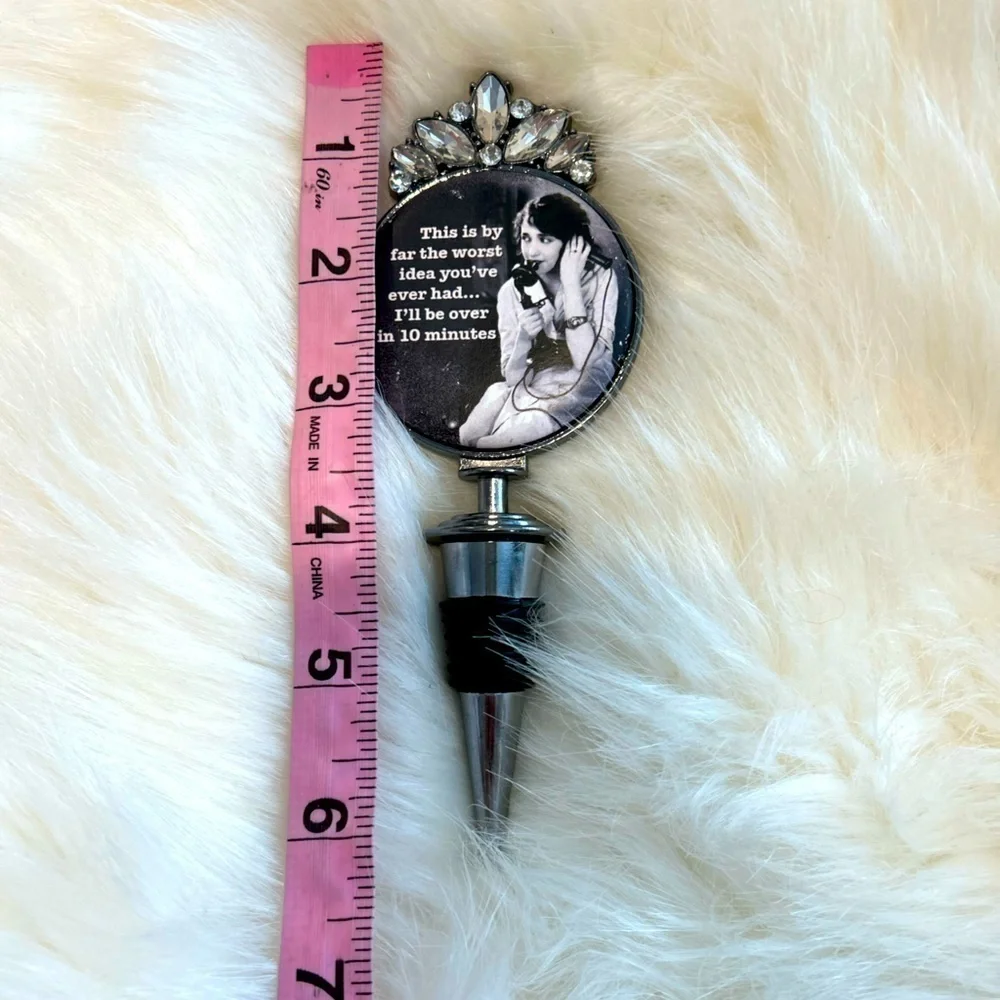 Funny elegant wine stopper with rhinestones